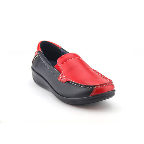 נעלי מוקסין אדום + שחור נפה