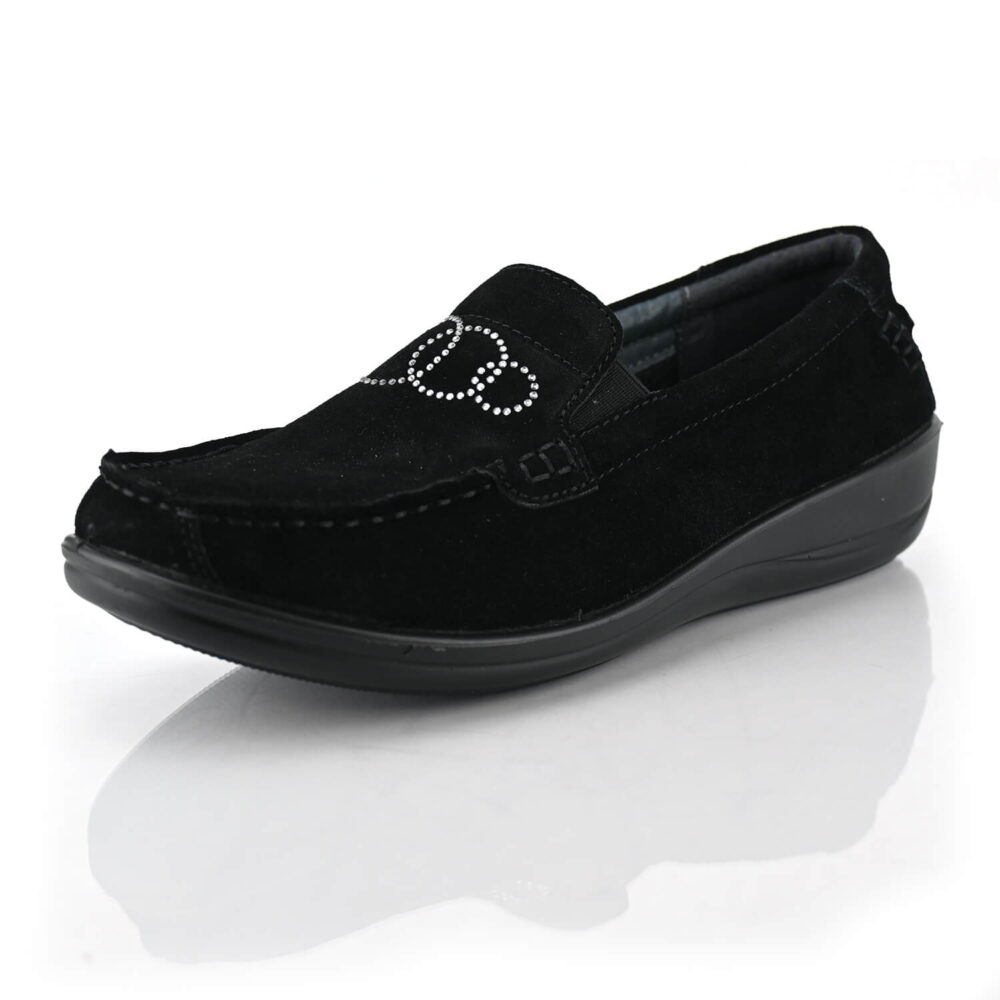 נעלי מוקסין דגם Milano בצבע שחור זמש