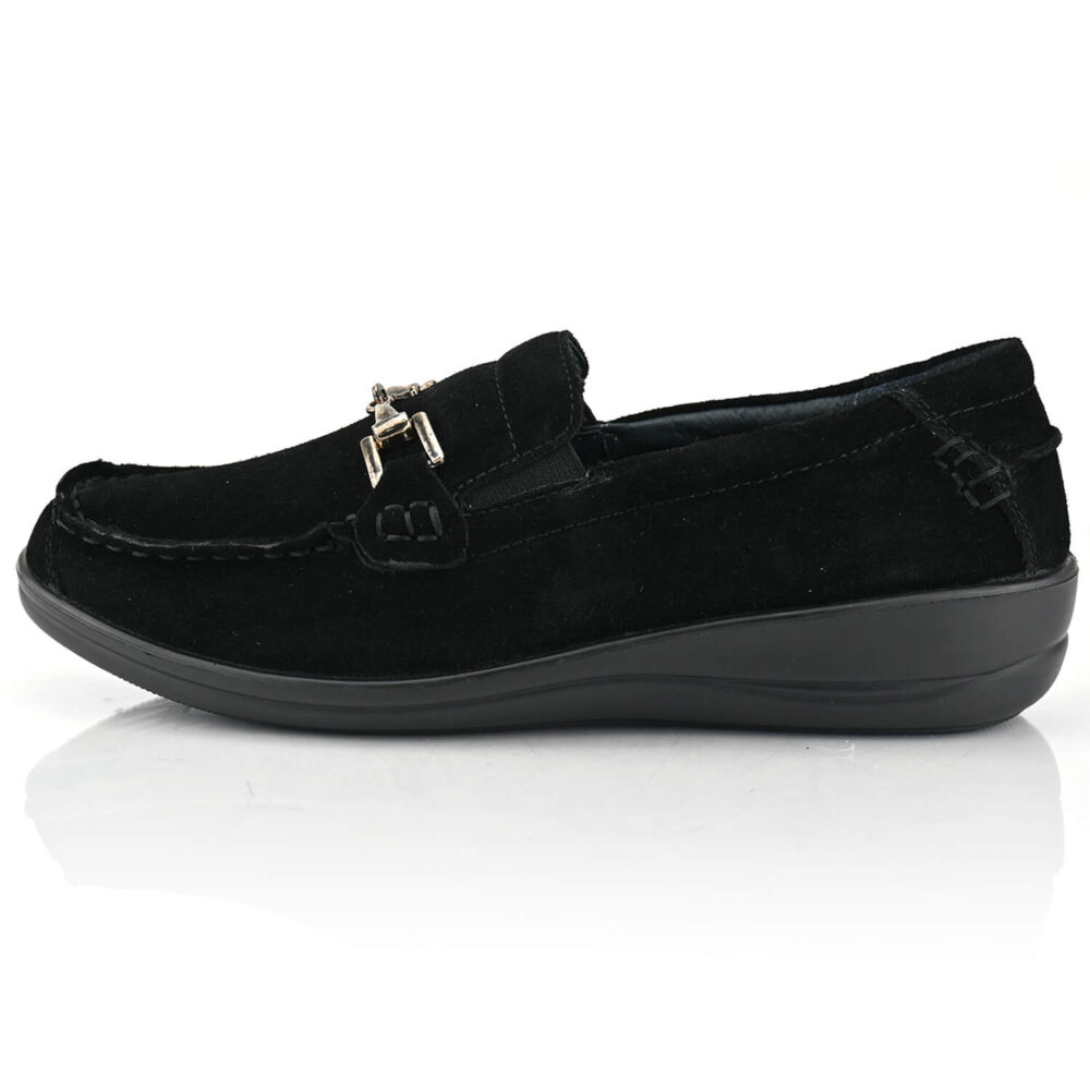 נעלי מוקסין דגם Milano בצבע שחור זמש