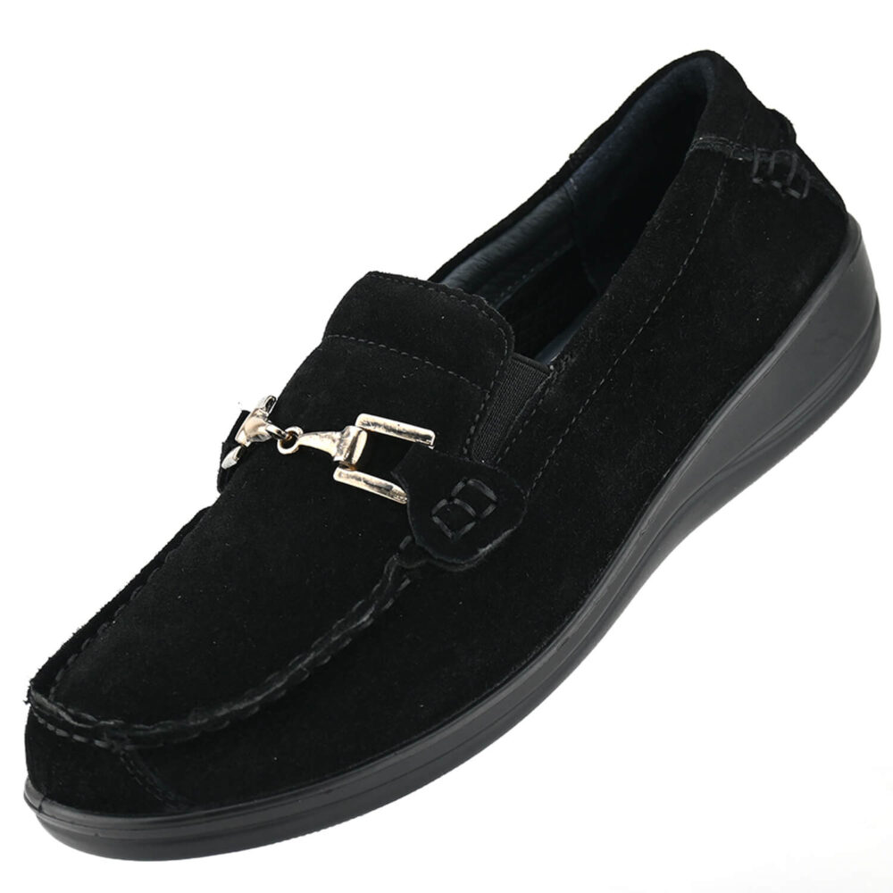 נעלי מוקסין דגם Milano בצבע שחור זמש