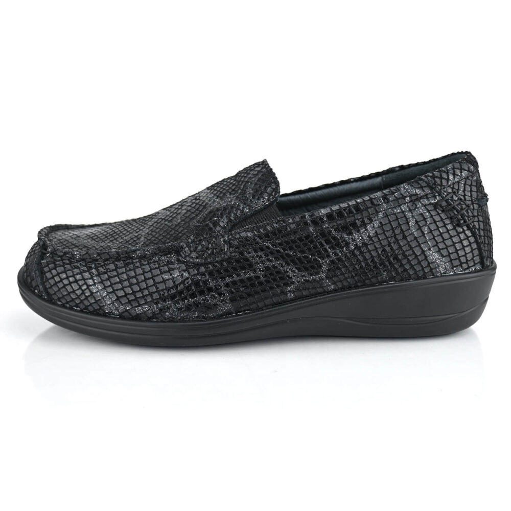 נעלי מוקסין דגם Milano בצבע שחור קרוקו