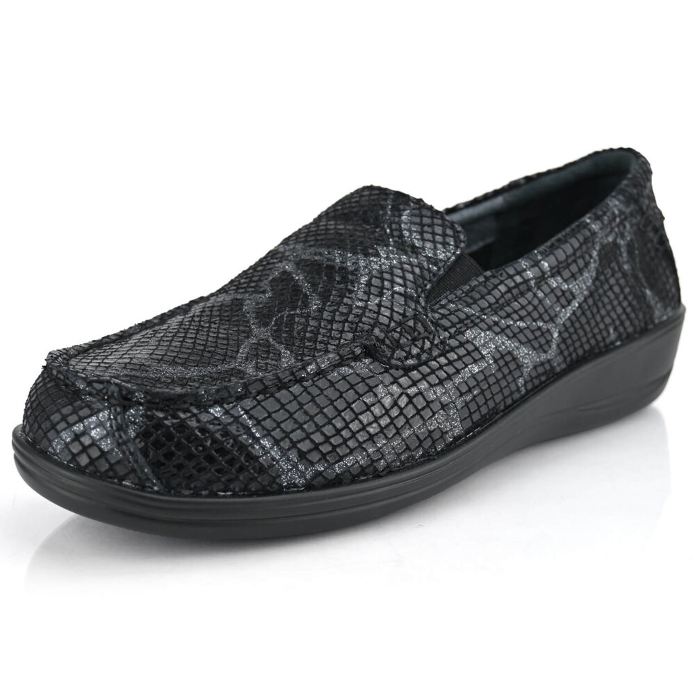 נעלי מוקסין דגם Milano בצבע שחור קרוקו