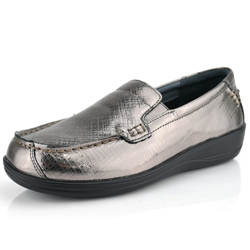 נעלי מוקסין דגם Milano בצבע מטאלי